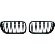 BMW X3 E83 06-11 Dubbelribbad Blanksvart Sportgrill / Njurar Performance-Look DIEDERICHS